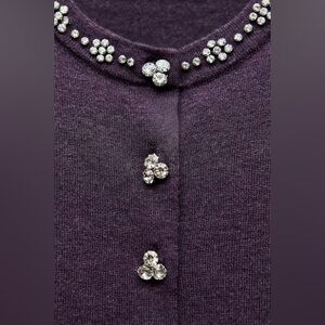 ZARA JEWEL BEADED KNIT CARDIGAN